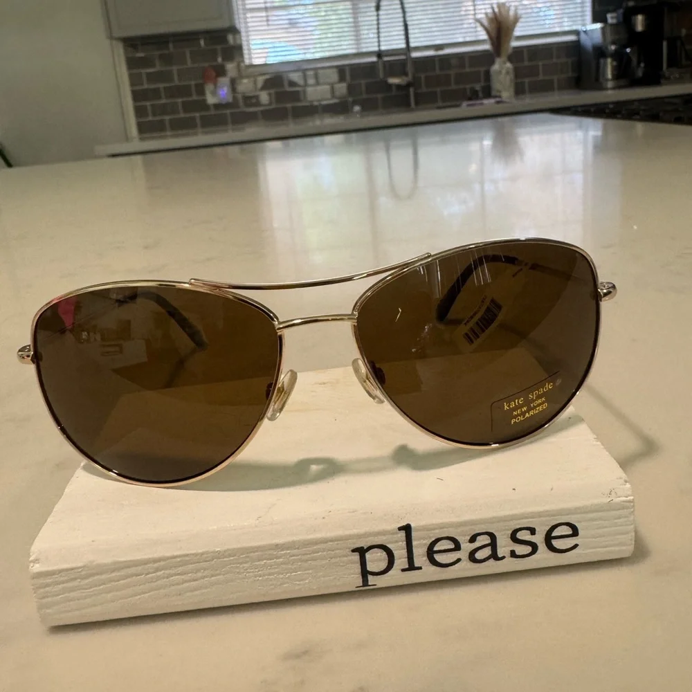 Kate Spade Brown Aviator Sunglasses with Double-Bridge Design